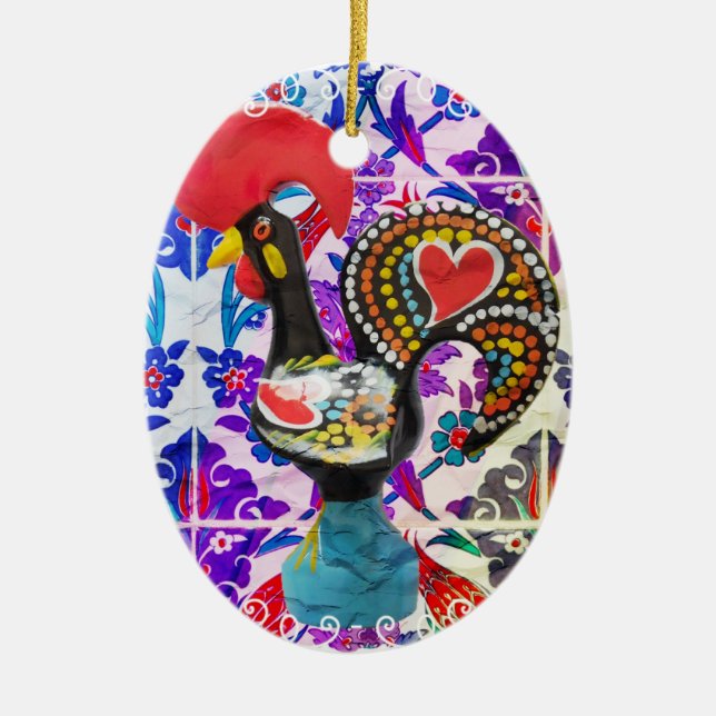 Portuguese designs ceramic tree decoration (Front)