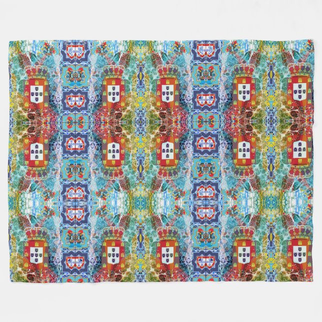 Portuguese designs  fleece blanket (Front (Horizontal))