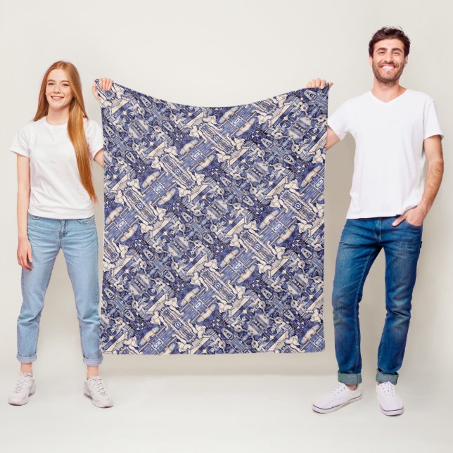 Portuguese designs fleece blanket (In Situ)