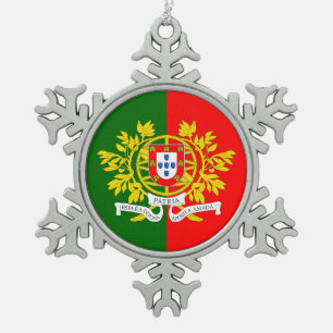 Portuguese designs snowflake pewter christmas ornament