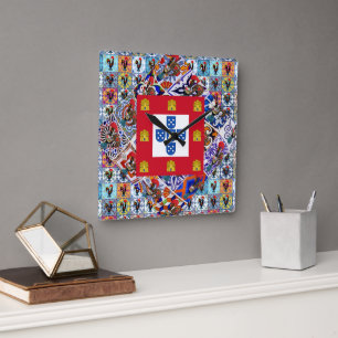 Portuguese designs square wall clock