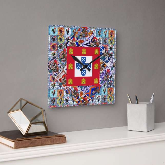 Portuguese designs  square wall clock (Office)
