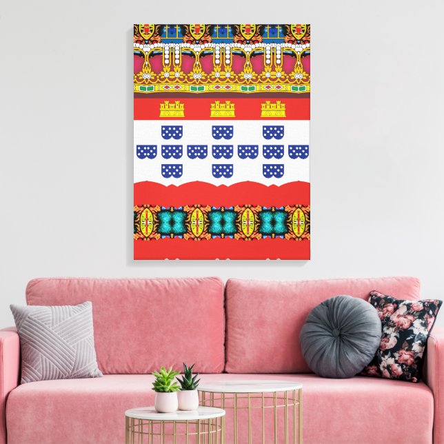 Portuguese designs Stretched Canvas Print (Insitu(LivingRoom))