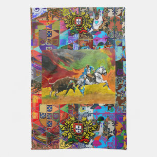 Portuguese designs tea towel