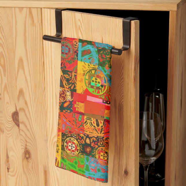 Portuguese designs tea towel (Thirds Fold)