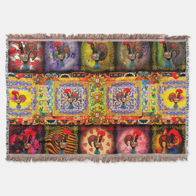 Portuguese designs throw blanket (Front)