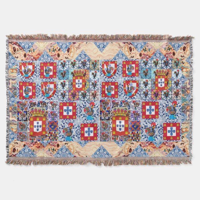 Portuguese designs throw blanket (Front)