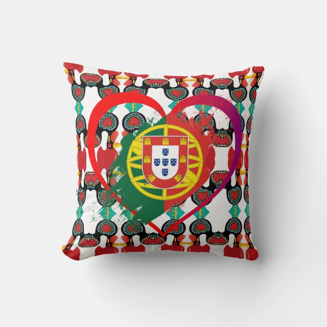 Portuguese designs throw pillow (Front)
