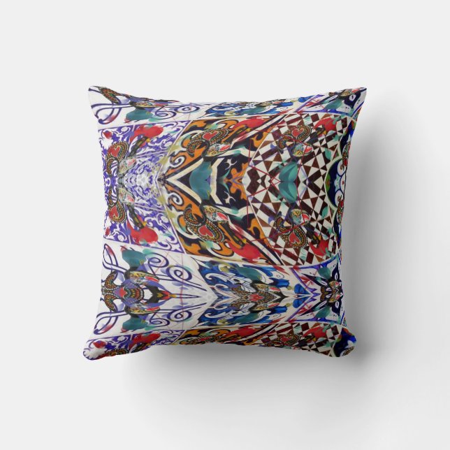 Portuguese designs throw pillow (Back)