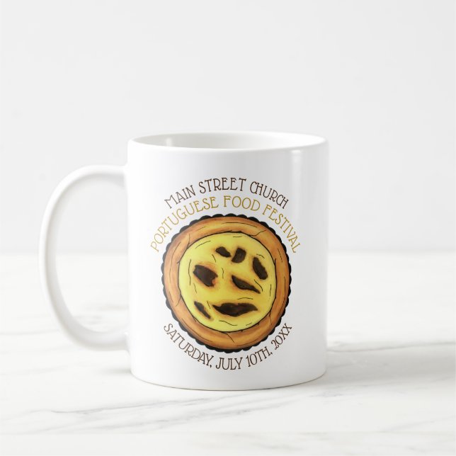 Portuguese Egg Custard Tart Pastry Food Festival Coffee Mug (Left)
