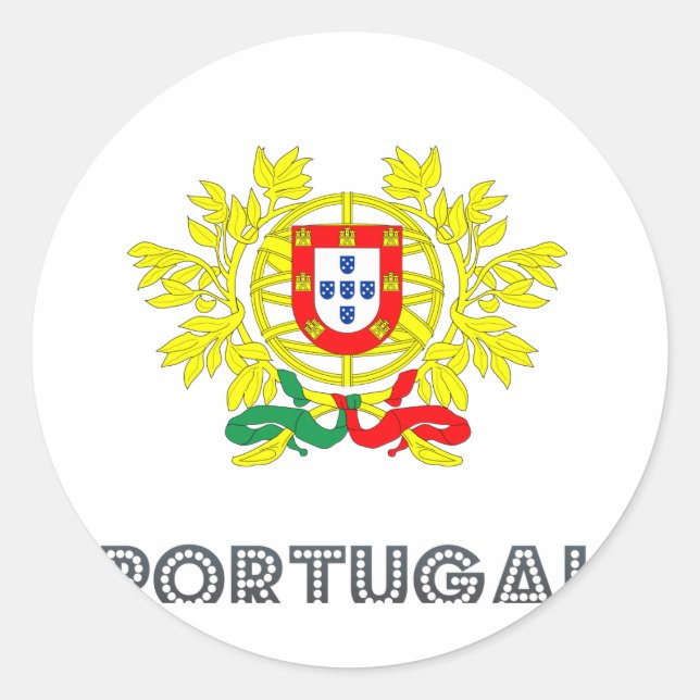 Portuguese Emblem Classic Round Sticker (Front)