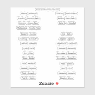 Portuguese English Custom-Cut Vinyl Stickers