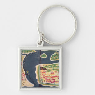 Portuguese exploration map of Mombassa Key Ring