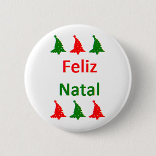 portuguese feliz natal 6 cm round badge