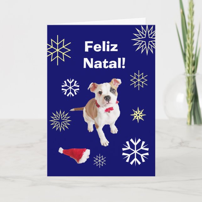 Portuguese: Feliz Natal! Merry Christmas! Holiday Card (Front)