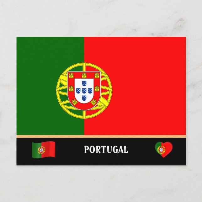 Portuguese Flag & country travel / Portugal Postcard (Front)