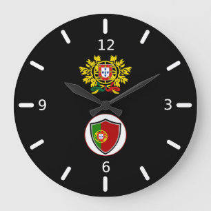 Portuguese flag-emblem large clock
