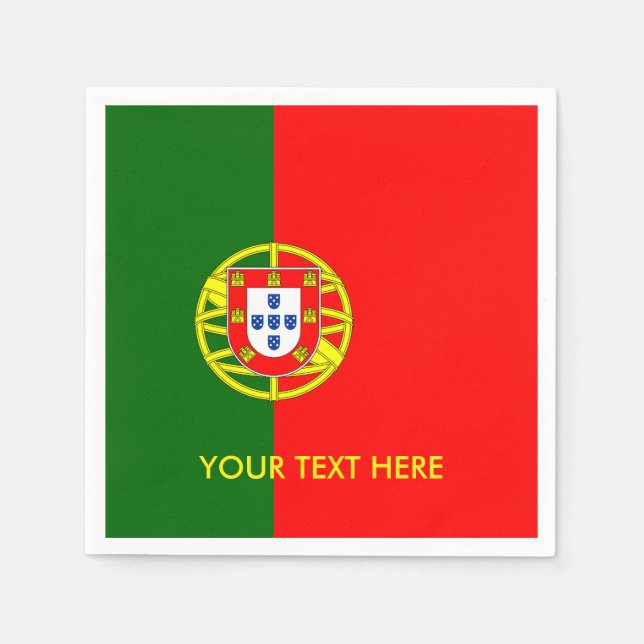 Portuguese flag of Portugal custom party napkins (Front)