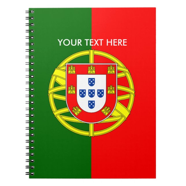 Portuguese flag of Portugal custom spiral notebook (Front)