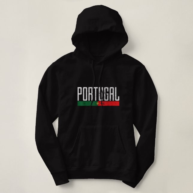 Portuguese Flag On Soccer Ball Portugal Football J Hoodie (Design Front)