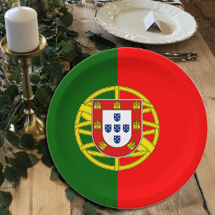 Portuguese Flag plates, party, sports, Portugal Paper Plate