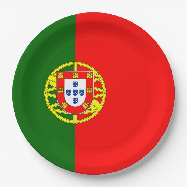 Portuguese Flag (Portugal) Paper Plate (Front)