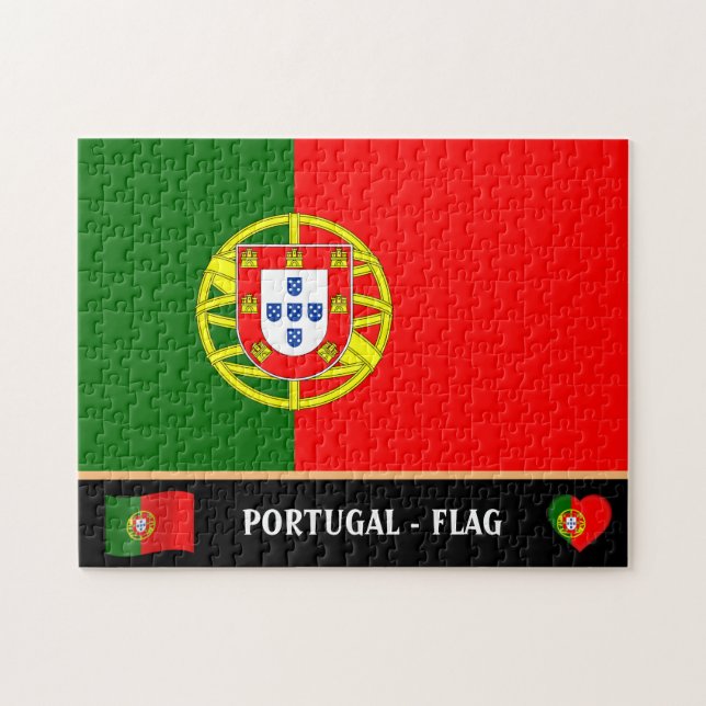 Portuguese Flag & Portuguese country / Portugal Jigsaw Puzzle (Horizontal)