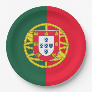 Portuguese flag quality paper plate