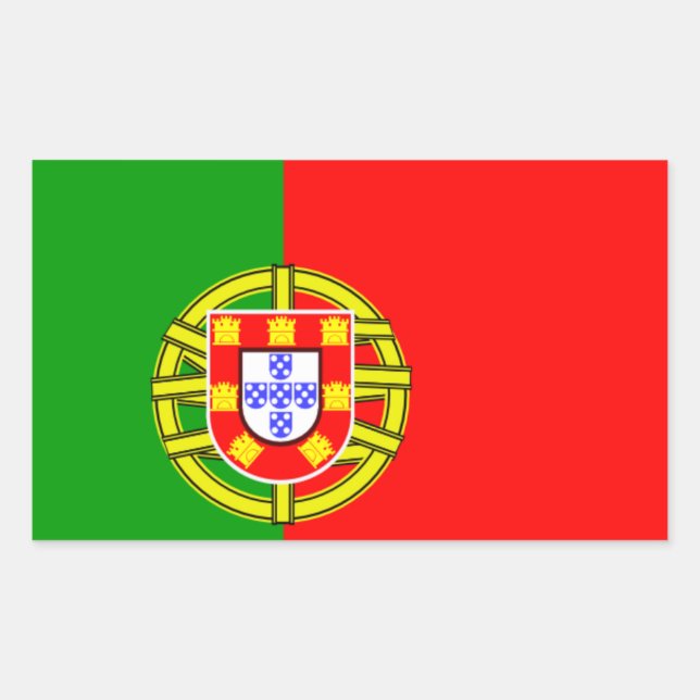 Portuguese flag rectangular sticker (Front)