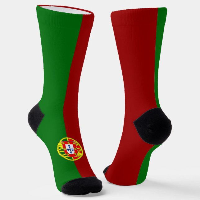 Portuguese flag socks (Angled)