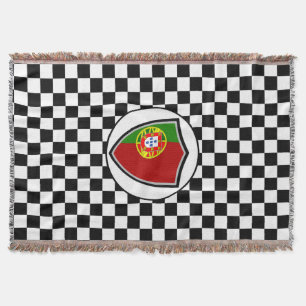 Portuguese flag throw blanket