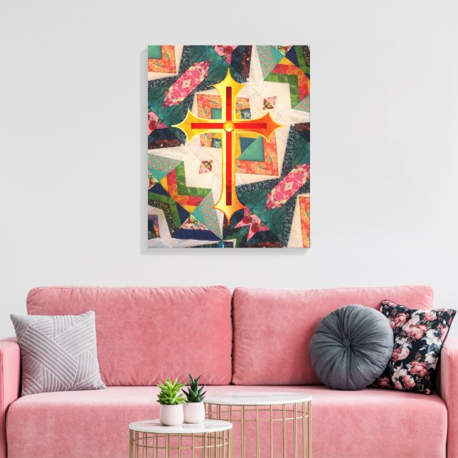 Portuguese folk art canvas print (Insitu(LivingRoom))