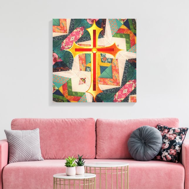 Portuguese folk art canvas print (Insitu(LivingRoom))