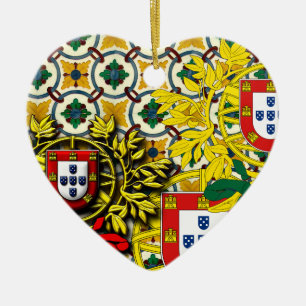 Portuguese folk art ceramic tree decoration