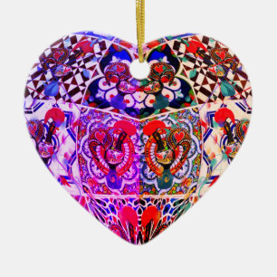 Portuguese folk art ceramic tree decoration