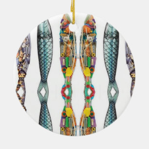 Portuguese folk art ceramic tree decoration