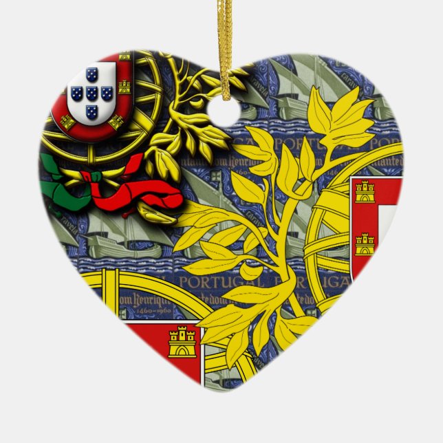 Portuguese folk art ceramic tree decoration (Front)