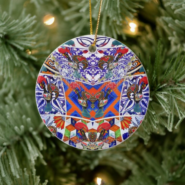 Portuguese folk art ceramic tree decoration (Tree)