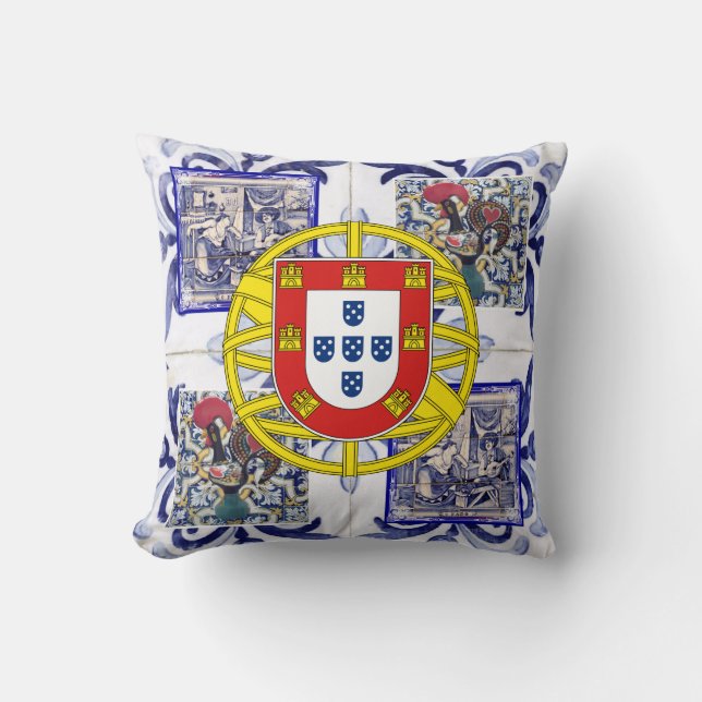 Portuguese folk art design cushion (Front)