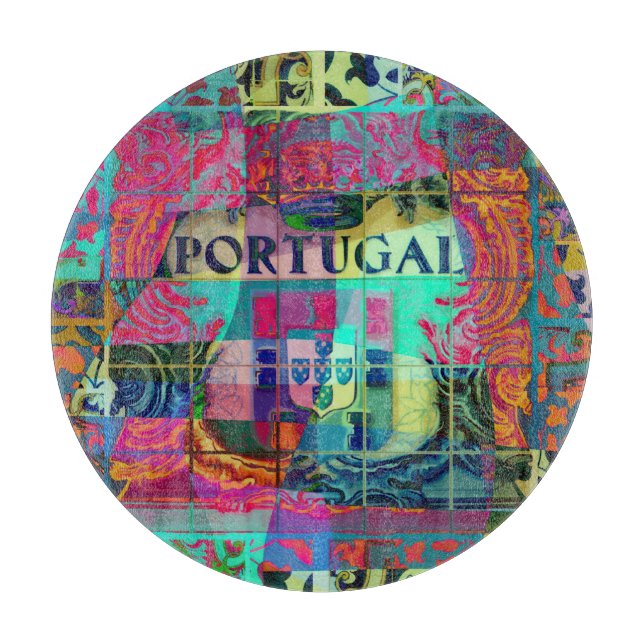 Portuguese folk art design cutting board (Front)