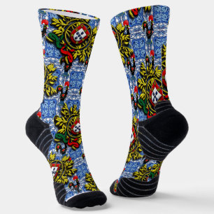 Portuguese folk art design socks
