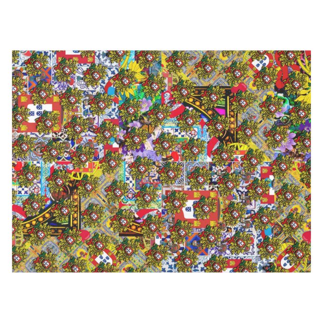 Portuguese folk art design tablecloth (Front (Horizontal))