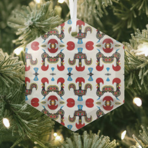 Portuguese folk art glass tree decoration