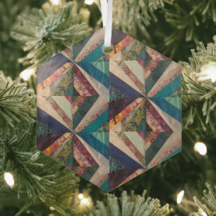 Portuguese folk art glass tree decoration