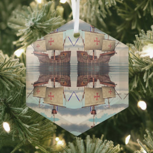 Portuguese folk art glass tree decoration