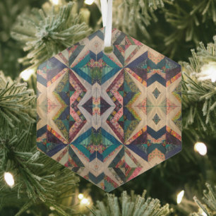 Portuguese folk art glass tree decoration