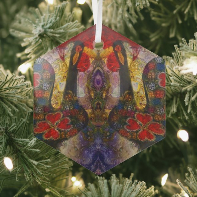 Portuguese folk art glass tree decoration (Insitu)