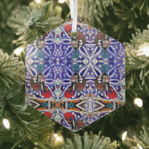 Portuguese folk art glass tree decoration