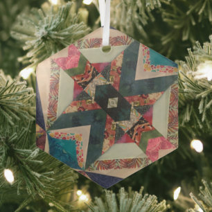 Portuguese folk art glass tree decoration