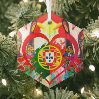 Portuguese folk art glass tree decoration